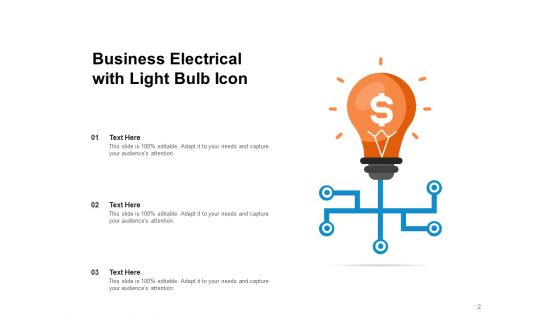 Electrical Contracting Business Bulb Icon Cost Setting Ppt PowerPoint Presentation Complete Deck