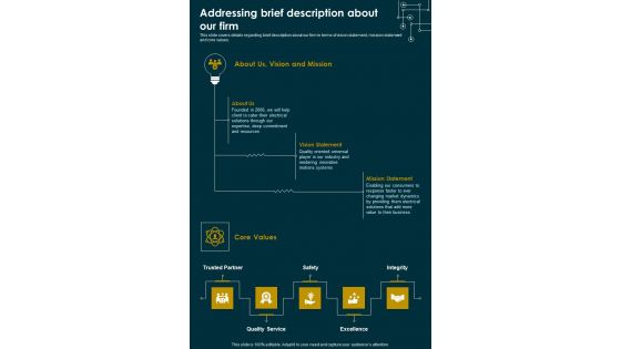 Electrical Fixtures Services Agreement Addressing Brief Description One Pager Sample Example Document