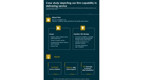 Electrical Fixtures Services Agreement Case Study Depicting Our Firm One Pager Sample Example Document Electrical Fixtures Services Agreement Case Study Depicting Our Firm One Pager Sample Example Document