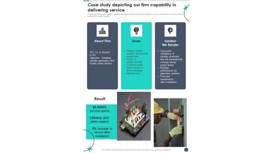 Electrical Services Contractual Bid Case Study Depicting Our Firm One Pager Sample Example Document