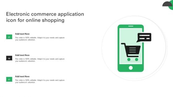 Electronic Commerce Application Icon For Online Shopping Brochure PDF