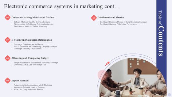 Electronic Commerce Systems In Marketing Table Of Contents Formats PDF Slide02