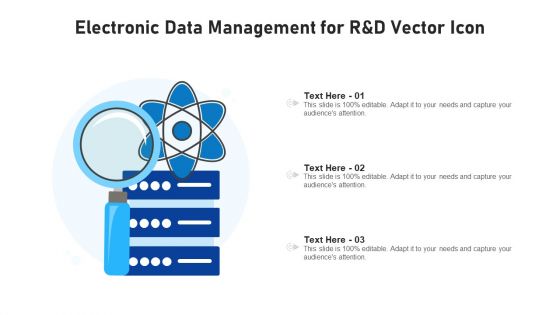 Electronic Data Management For R And D Vector Icon Ppt PowerPoint Presentation File Inspiration PDF