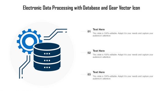 Electronic Data Processing With Database And Gear Vector Icon Ppt PowerPoint Presentation Icon Professional PDF