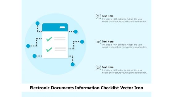 Electronic Documents Information Checklist Vector Icon Ppt PowerPoint Presentation Ideas Outfit PDF