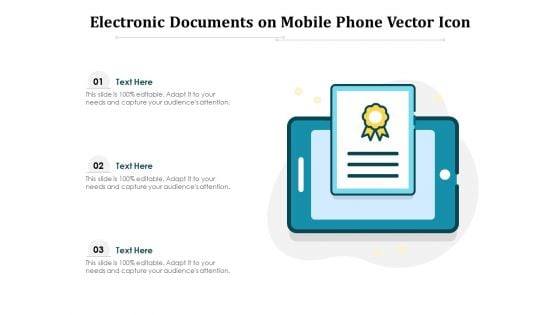 Electronic Documents On Mobile Phone Vector Icon Ppt PowerPoint Presentation Outline Professional PDF