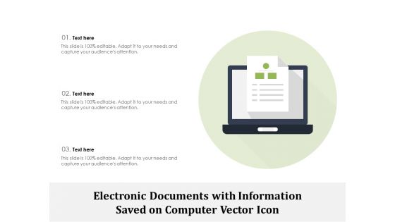 Electronic Documents With Information Saved On Computer Vector Icon Ppt PowerPoint Presentation Layouts Layouts PDF
