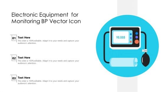 Electronic Equipment For Monitoring BP Vector Icon Ppt PowerPoint Presentation File Slideshow PDF