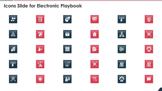 Electronic Playbook Icons Slide For Electronic Playbook Portrait PDF
