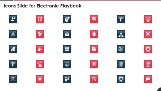 Electronic Playbook Icons Slide For Electronic Playbook Portrait PDF