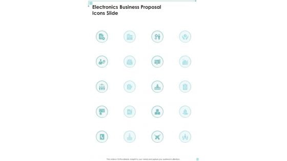 Electronics Business Proposal Icons Slide One Pager Sample Example Document