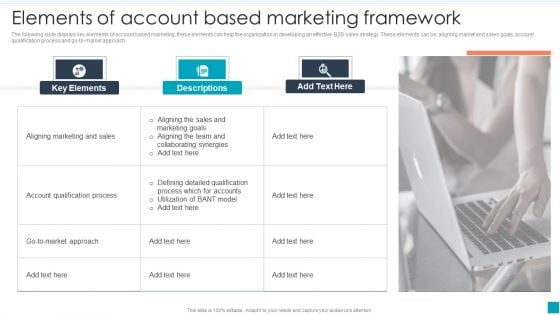 Elements Of Account Based Marketing Framework Efficient B2B And B2C Marketing Techniques For Organization Graphics PDF