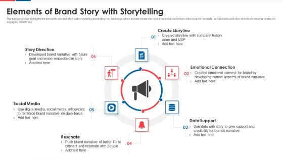 Elements Of Brand Story With Storytelling Designs PDF