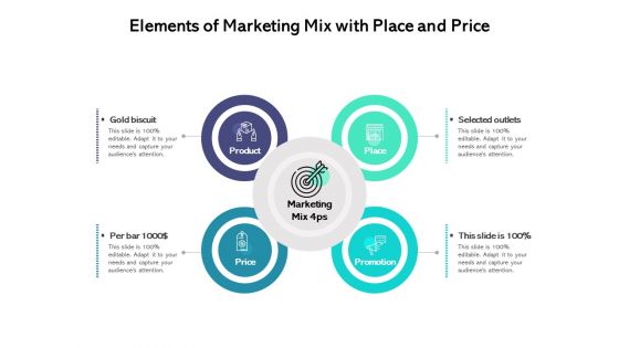 Elements Of Marketing Mix With Place And Price Ppt PowerPoint Presentation Inspiration Example Topics PDF