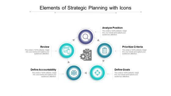 Elements Of Strategic Planning With Icons Ppt PowerPoint Presentation Icon Clipart Images