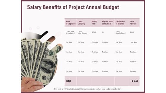 Elements Salary Benefits Of Project Annual Budget Ppt Inspiration Example File PDF