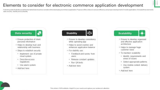 Elements To Consider For Electronic Commerce Application Development Introduction PDF