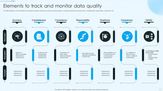 Elements To Track And Monitor Data Quality Clipart PDF Elements To Track And Monitor Data Quality Clipart PDF