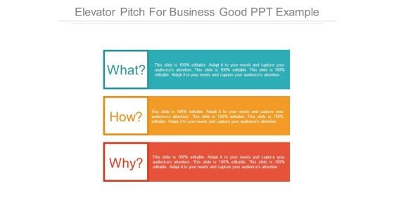 Elevator Pitch For Business Good Ppt Example