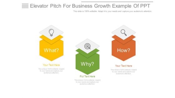 Elevator Pitch For Business Growth Example Of Ppt