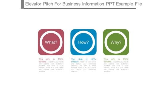 Elevator Pitch For Business Information Ppt Example File