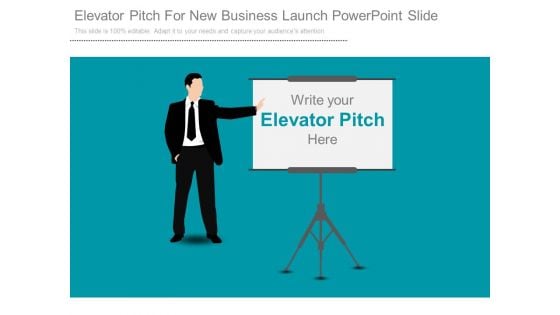 Elevator Pitch For New Business Launch Powerpoint Slide