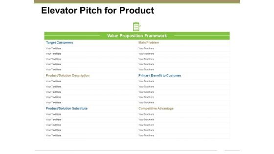 Elevator Pitch For Product Ppt PowerPoint Presentation Infographic Template Infographic Template