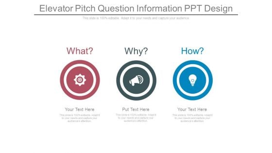 Elevator Pitch Question Information Ppt Design