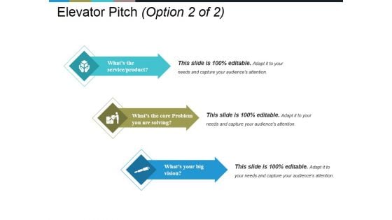 Elevator Pitch Template 1 Ppt PowerPoint Presentation Icon Brochure