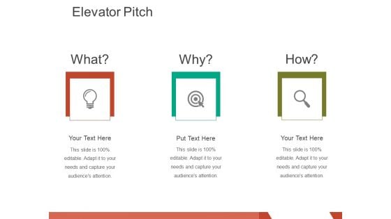 elevator pitch template 1 ppt powerpoint presentation outline show