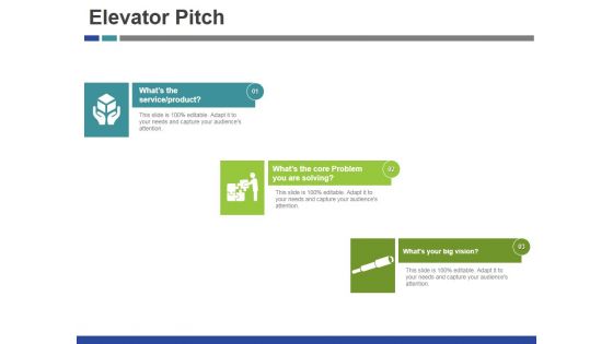 Elevator Pitch Template 1 Ppt PowerPoint Presentation Show Slide Portrait