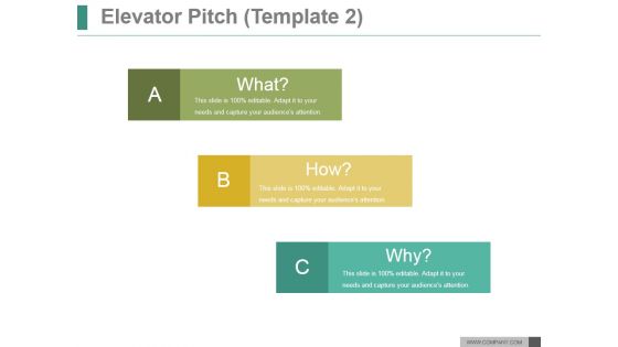 Elevator Pitch Template 2 Ppt PowerPoint Presentation Ideas