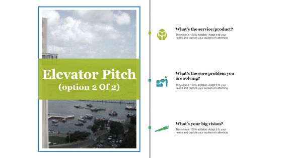 Elevator Pitch Template 2 Ppt PowerPoint Presentation Inspiration Example Topics