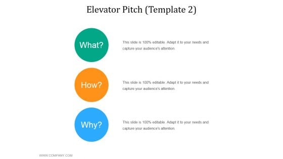 Elevator Pitch Template 2 Ppt PowerPoint Presentation Model Grid