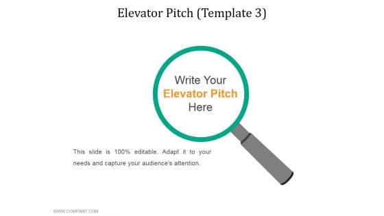 Elevator Pitch Template 3 Ppt PowerPoint Presentation Infographics Elements