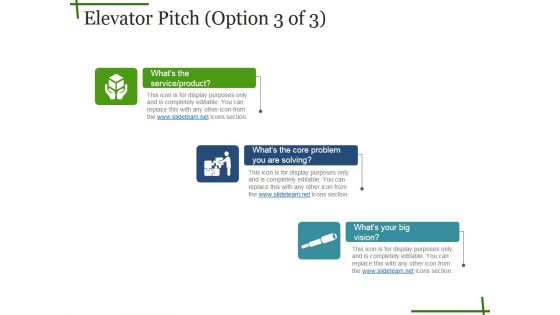 Elevator Pitch Template Ppt PowerPoint Presentation Inspiration Topics