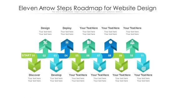 Eleven Arrow Steps Roadmap For Website Design Ppt PowerPoint Presentation File Template PDF