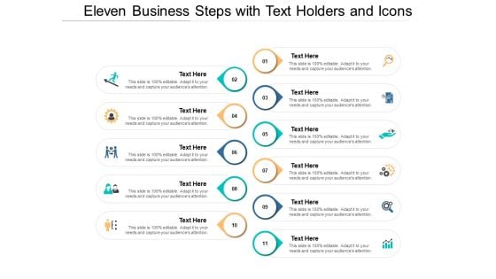 Eleven Business Steps With Text Holders And Icons Ppt PowerPoint Presentation Infographics Guidelines