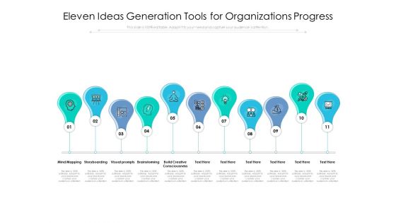 Eleven Ideas Generation Tools For Organizations Progress Ppt PowerPoint Presentation Portfolio Files PDF
