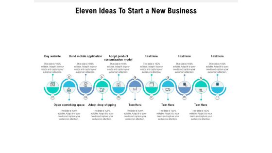 Eleven Ideas To Start A New Business Ppt PowerPoint Presentation Styles Outline PDF