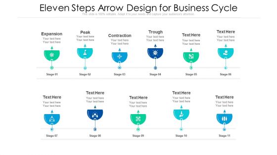 Eleven Steps Arrow Design For Business Cycle Ppt PowerPoint Presentation Gallery Samples PDF