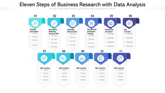 Eleven Steps Of Business Research With Data Analysis Ppt PowerPoint Presentation File Structure PDF