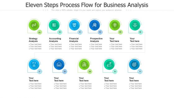 Eleven Steps Process Flow For Business Analysis Ppt PowerPoint Presentation Gallery Visuals PDF