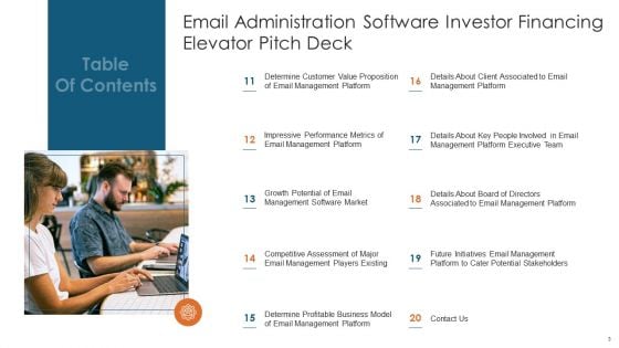 Email Administration Software Investor Financing Elevator Pitch Deck Ppt PowerPoint Presentation Complete Deck With Slides