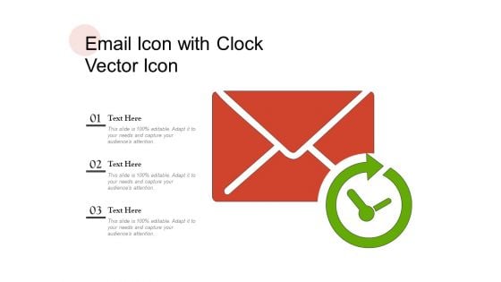 Email Icon With Clock Vector Icon Ppt PowerPoint Presentation Model Outline PDF