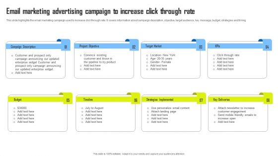 Email Marketing Advertising Campaign To Increase Click Through Rate Designs PDF Email Marketing Advertising Campaign To Increase Click Through Rate Designs PDF