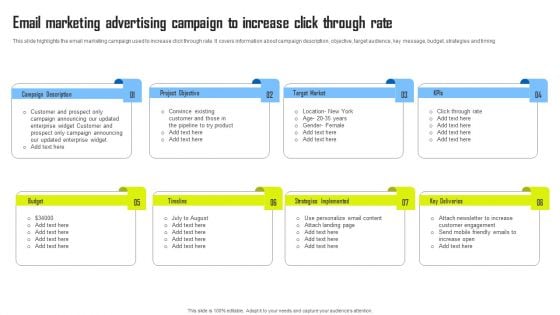 Email Marketing Advertising Campaign To Increase Click Through Rate Designs PDF