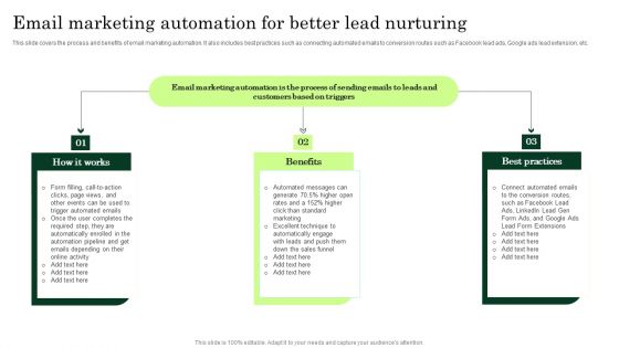 Email Marketing Automation For Better Lead Nurturing Enhancing Client Lead Conversion Rates Themes PDF