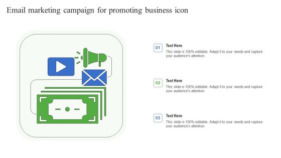 Email Marketing Campaign For Promoting Business Icon Background PDF