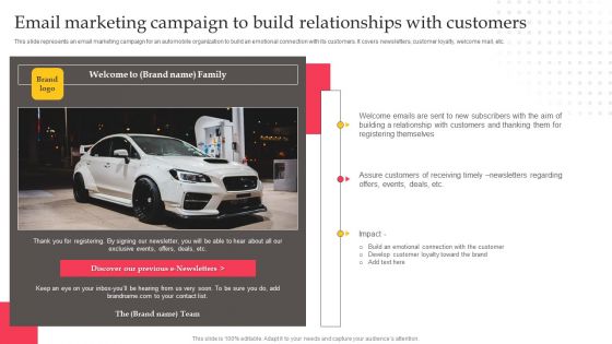 Email Marketing Campaign To Build Relationships With Customers Inspiration PDF